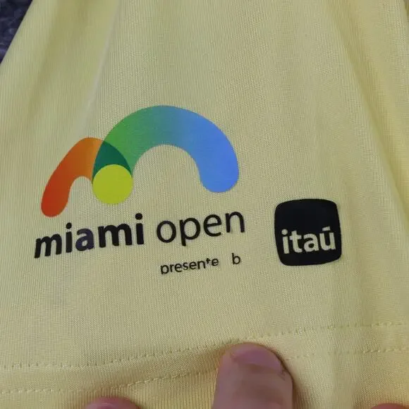 Lacoste Sport Shirt Mens Small Miami Open Polo Yellow Tennis Ultra Dry Preppy - Picture 10 of 16